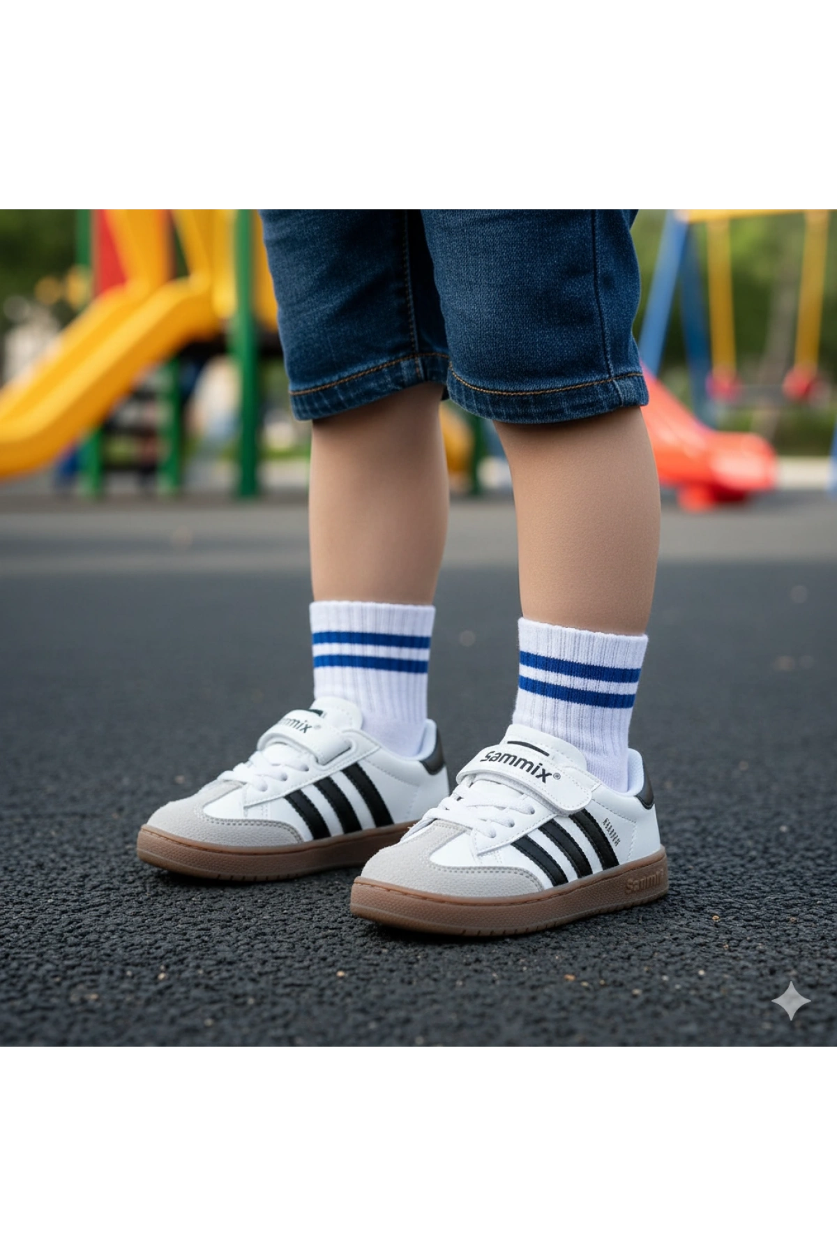 Belix-Sammix Erkek Çocuk Spor Ayakkabısı 28-35 Beyaz-Siyah