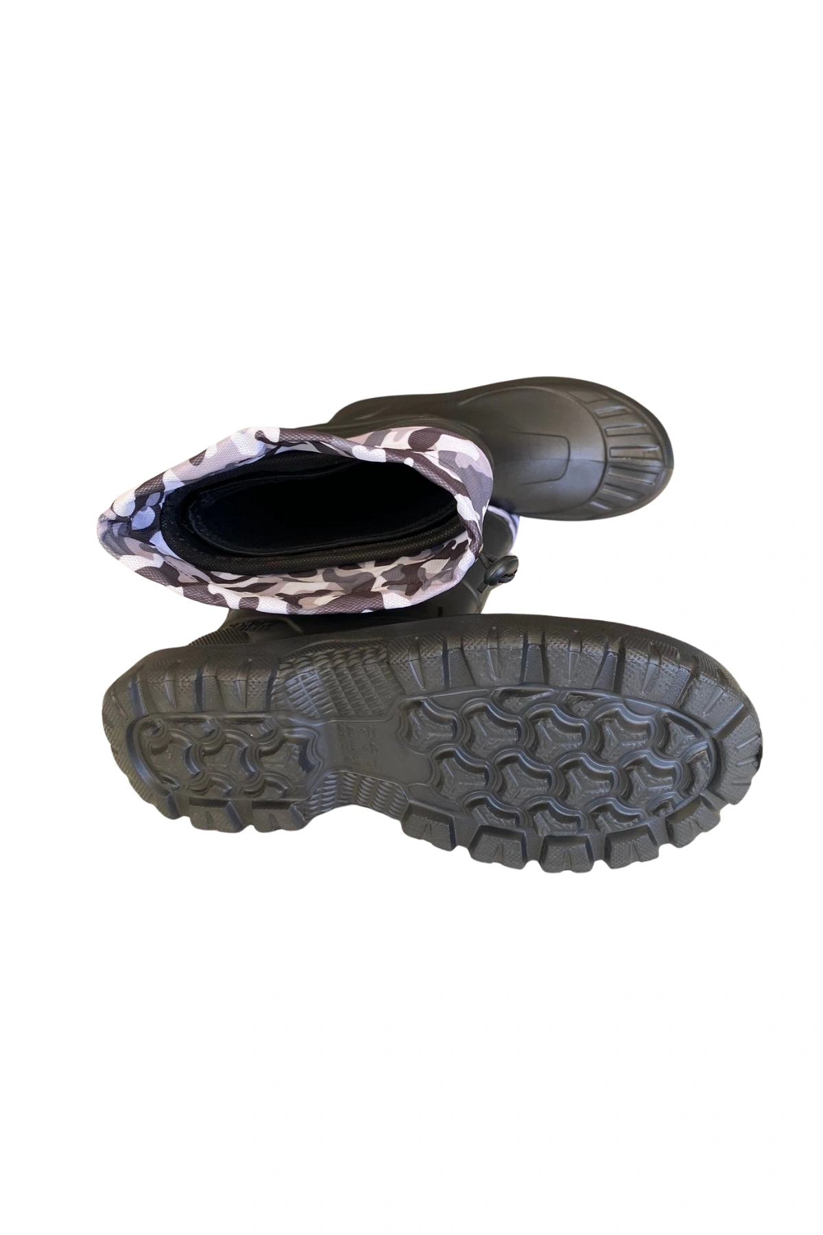 Serabien Soğuk-Sıcak İzolasyonlu Şok Emici Kaymaz Tabanlı Eva Kauçuk Çizme Siyah