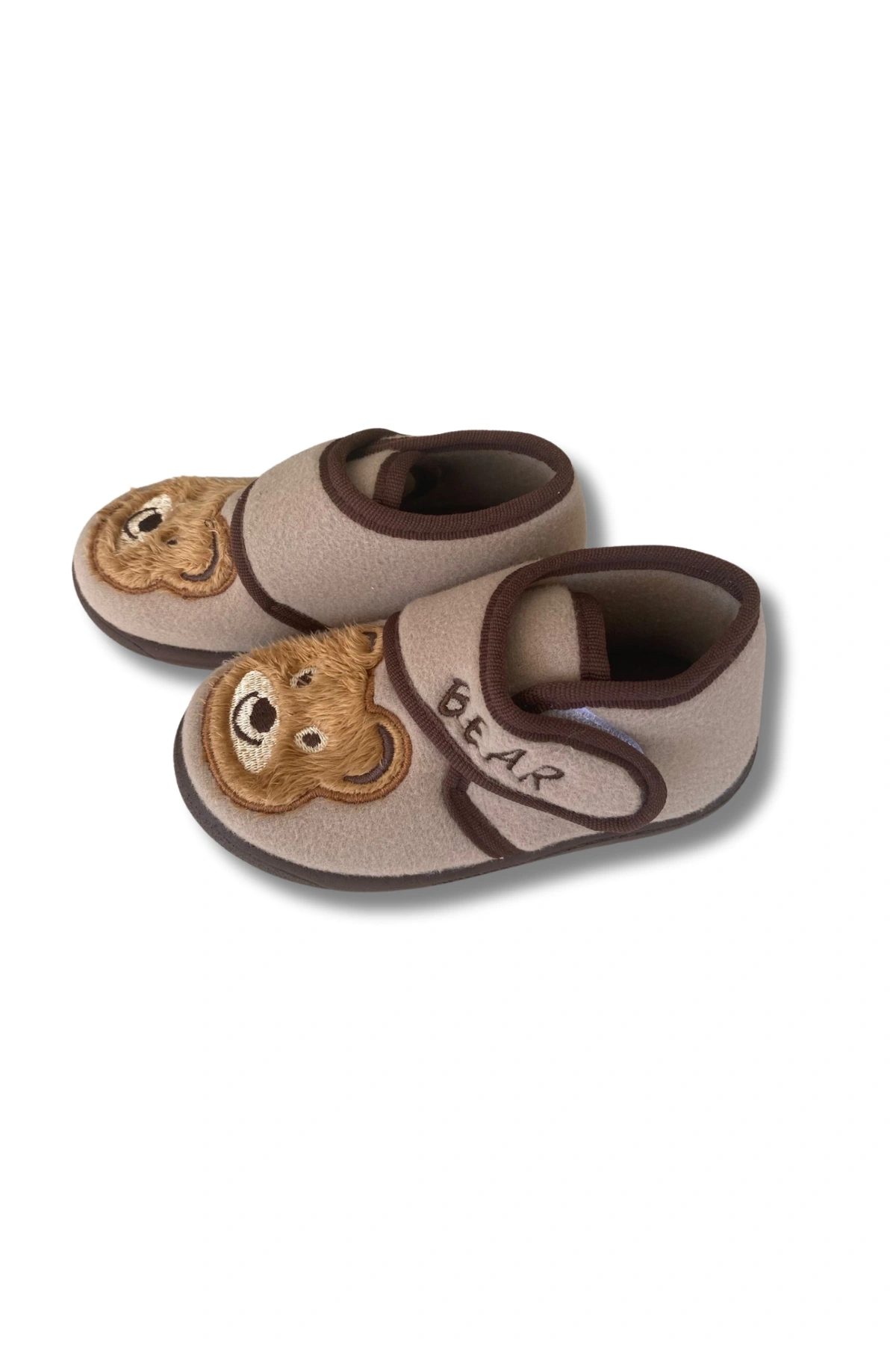 Soylu Yumuşak Nakışlı Erkek Çocuk Pandufu Kahverengi