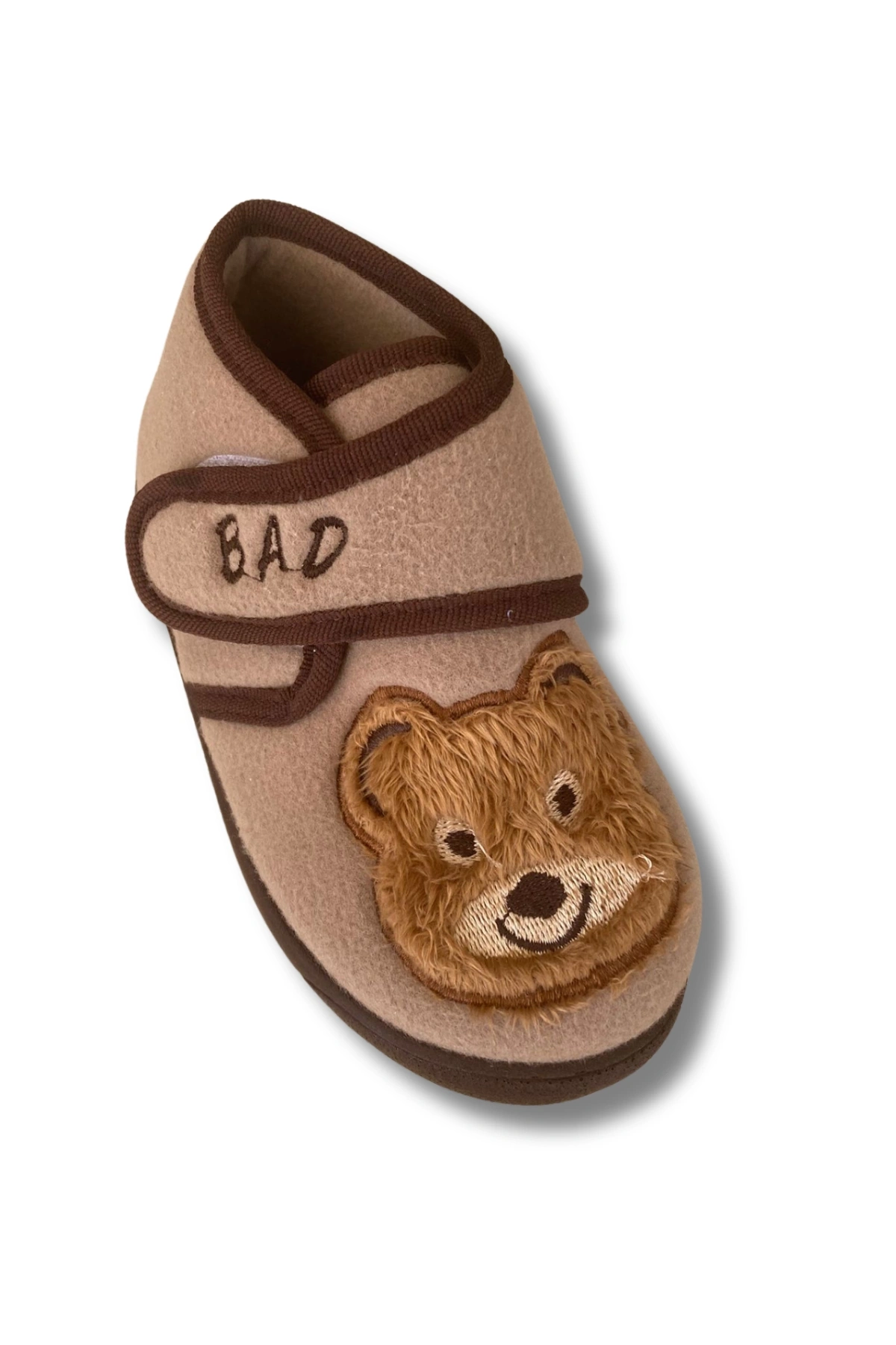 Soylu Yumuşak Nakışlı Erkek Çocuk Pandufu Kahverengi