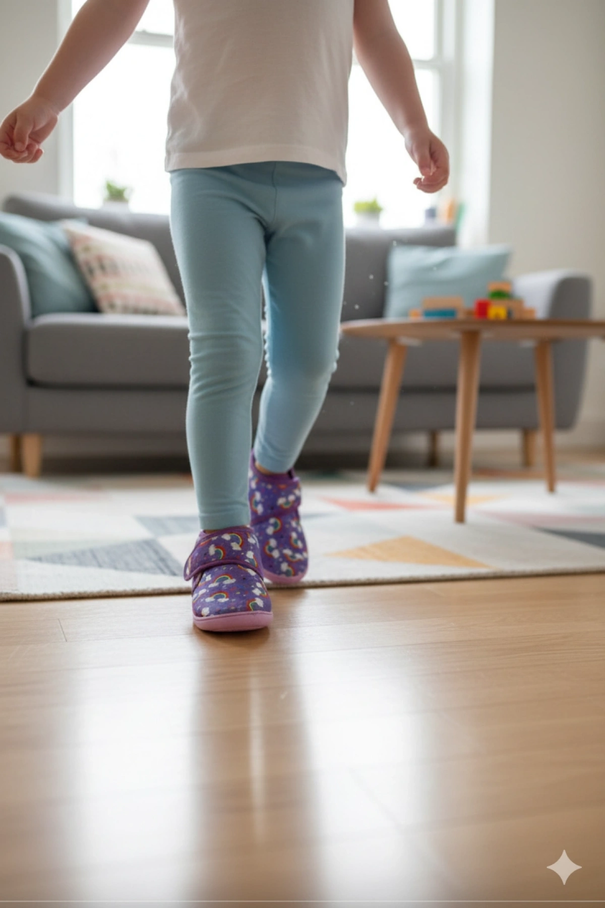 Soylu Yumuşak Pamuklu Kız Çocuk Pandufu Lila/Gökkuşağı