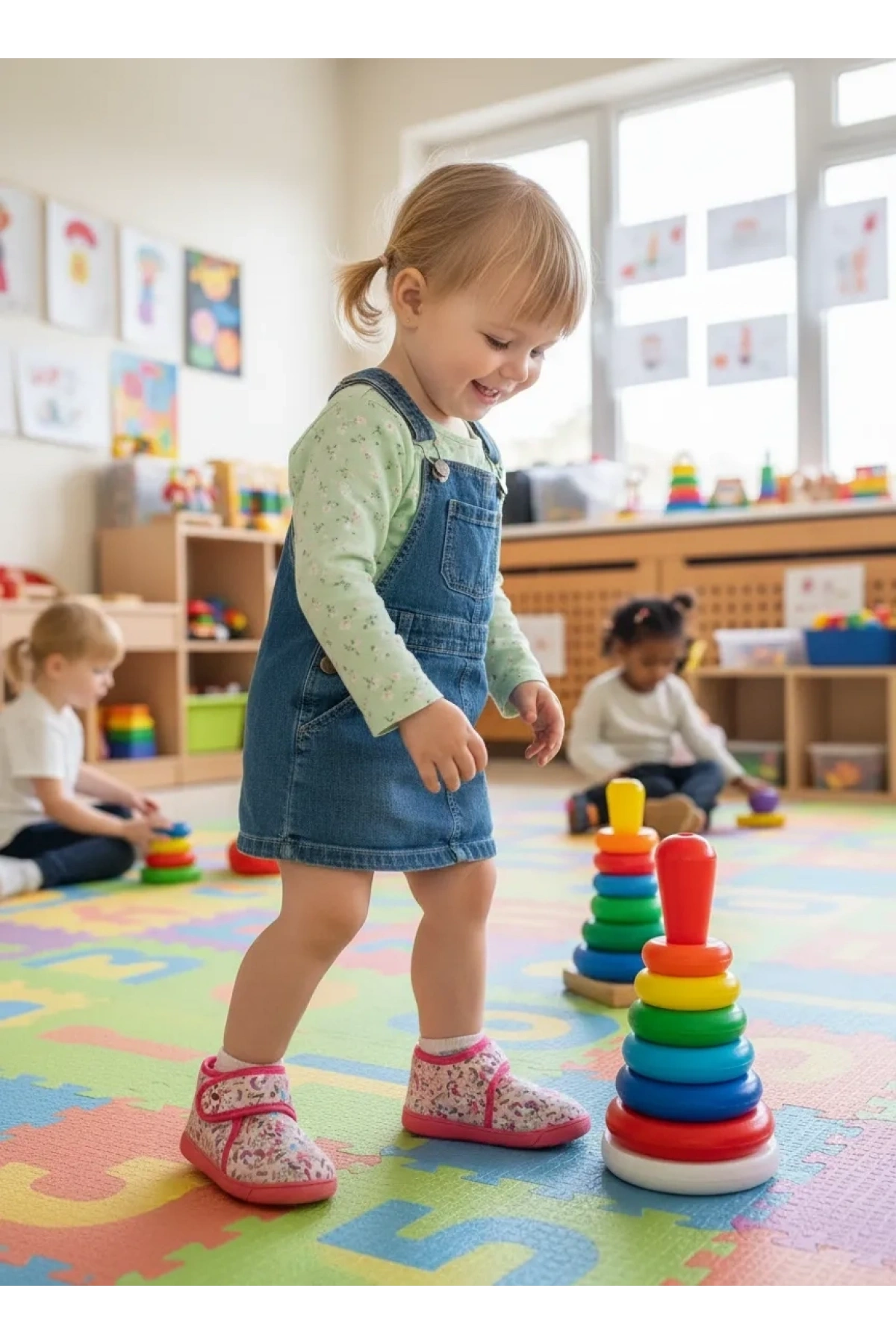 Soylu Yumuşak Pamuklu Kız Çocuk Pandufu Pembe Unicornlu