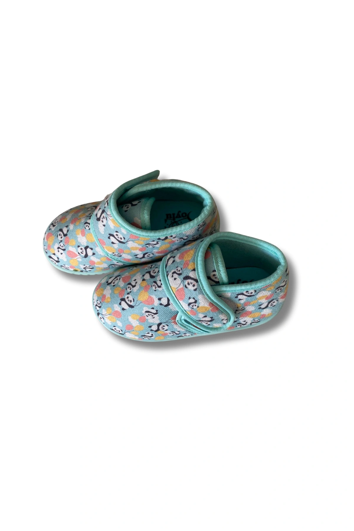 Soylu Yumuşak Pamuklu Unisex Çocuk Pandufu Yeşil/Panda