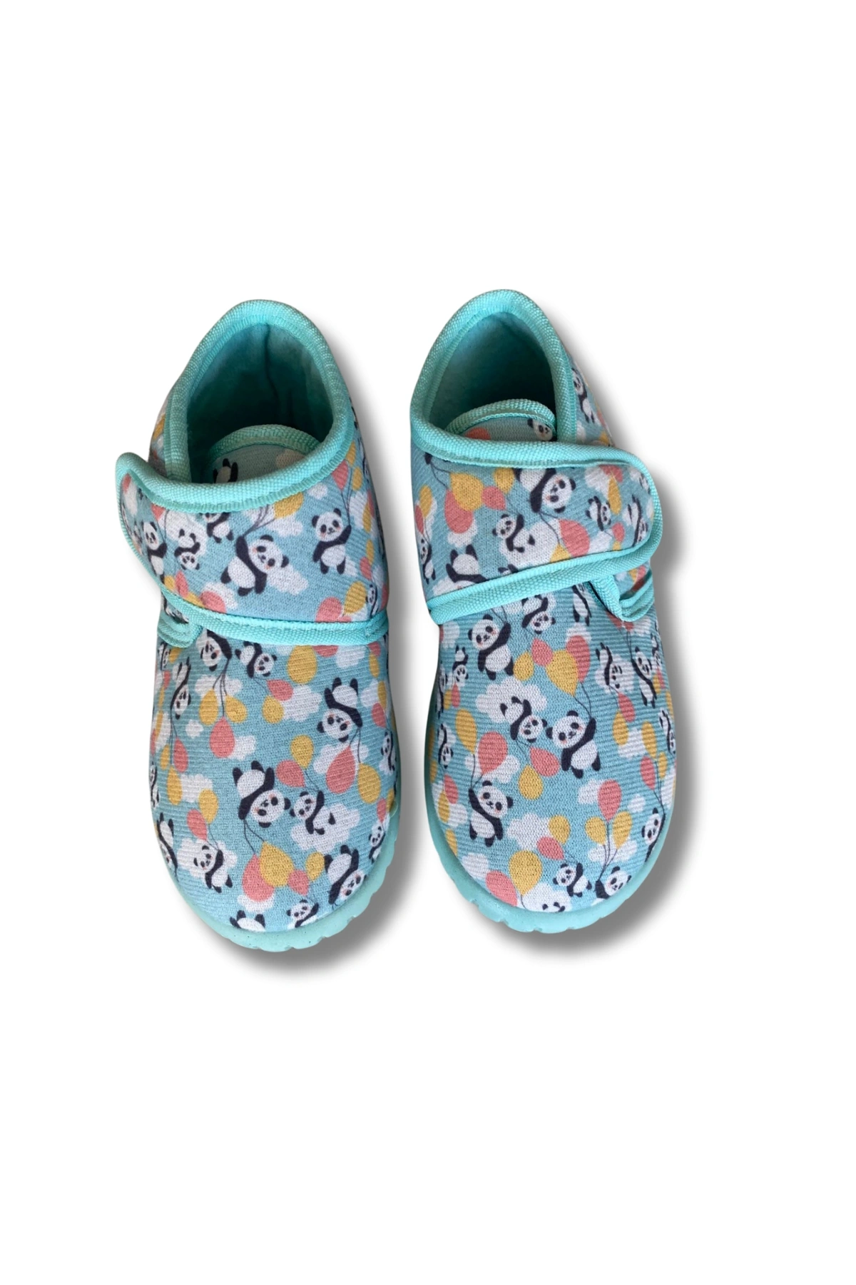 Soylu Yumuşak Pamuklu Unisex Çocuk Pandufu Yeşil/Panda