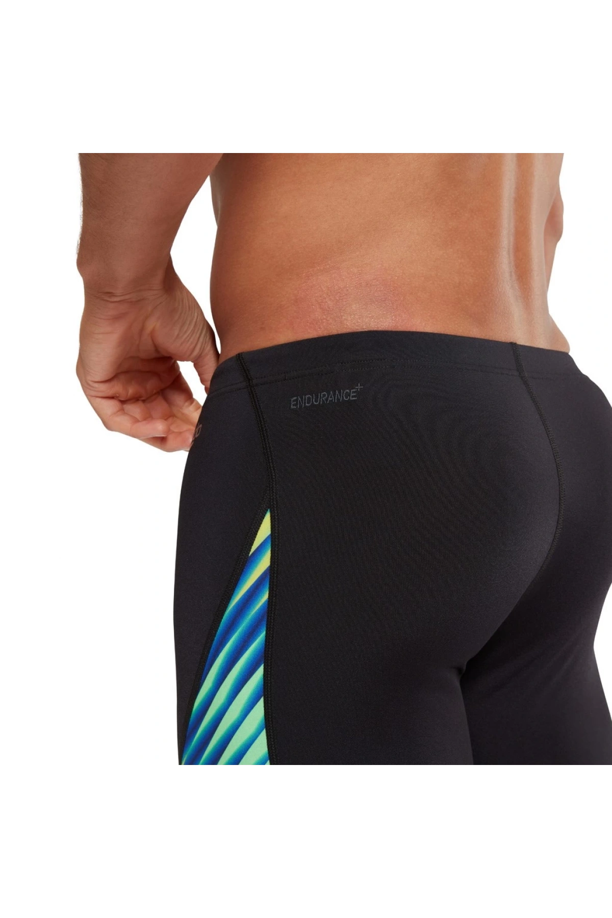 Speedo Allover Digital V-Cut Jam-mer Erkek Yüzücü Mayosu Siyah-Mavi