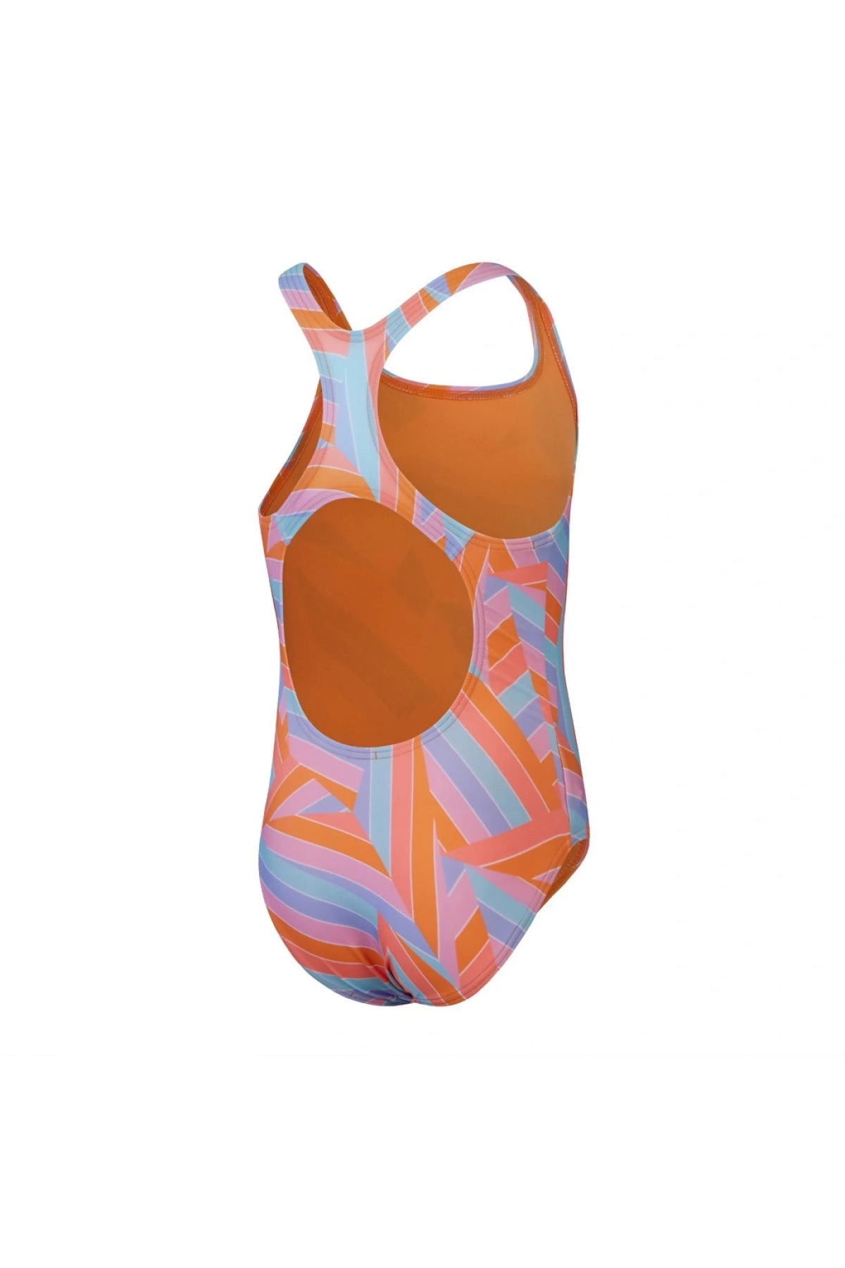 Speedo Allover Printed Medalist Kız Çocuk Yüzücü Mayosu Turuncu-Mavi