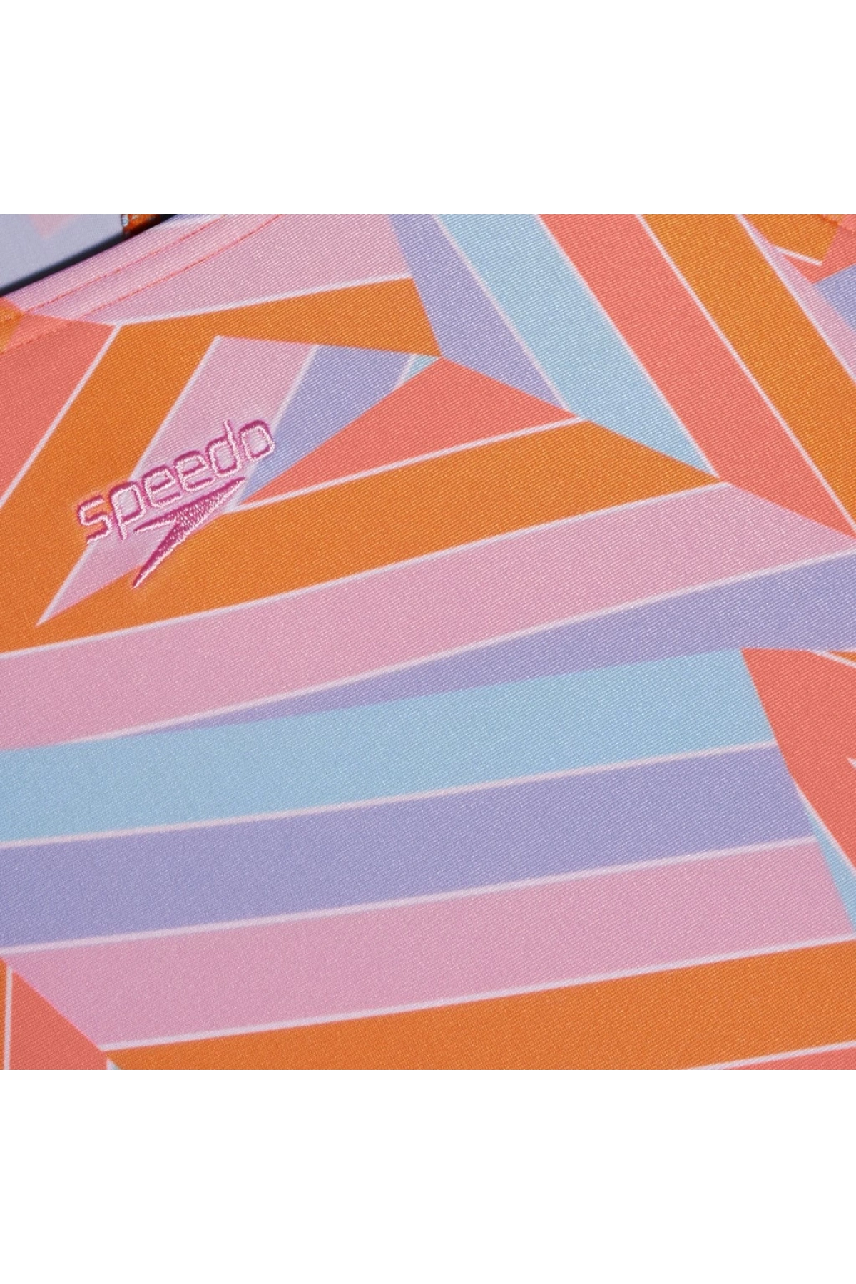 Speedo Allover Printed Medalist Kız Çocuk Yüzücü Mayosu Turuncu-Mavi