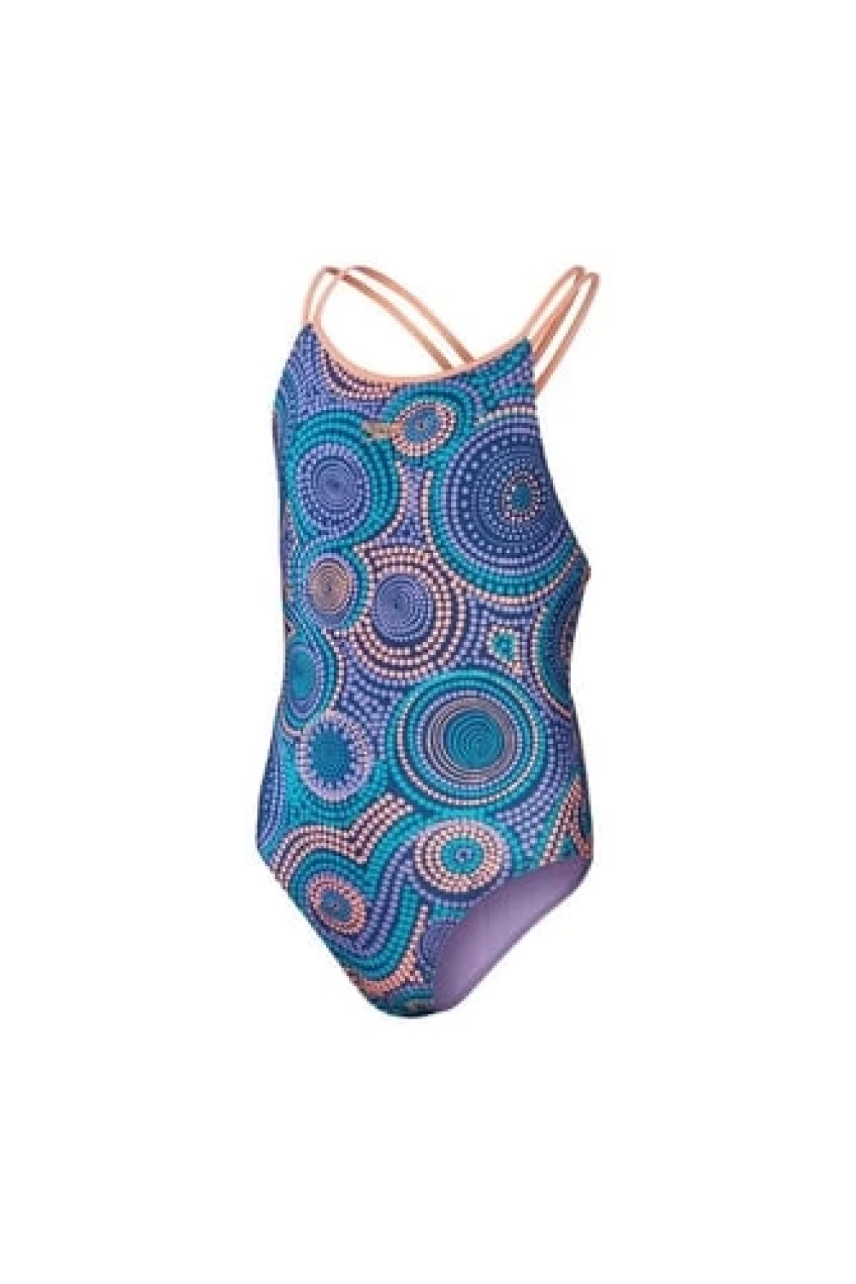 Speedo PT Twinstrap Kız Çocuk Yüzücü Mayosu Mavi-Pembe