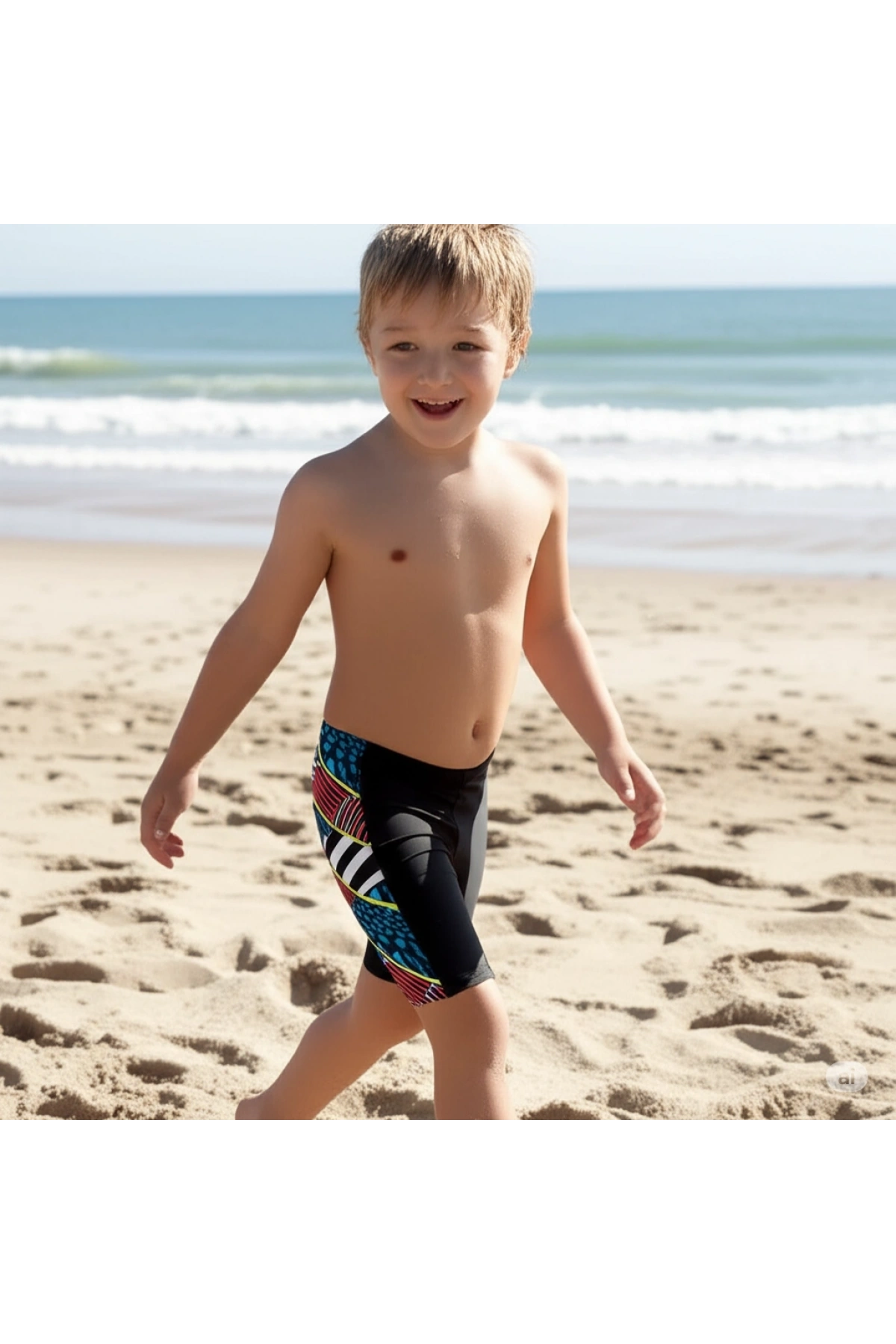 Speedo Digi Allover Panel Jam-mer Erkek Çocuk Yüzücü Mayosu Siyah