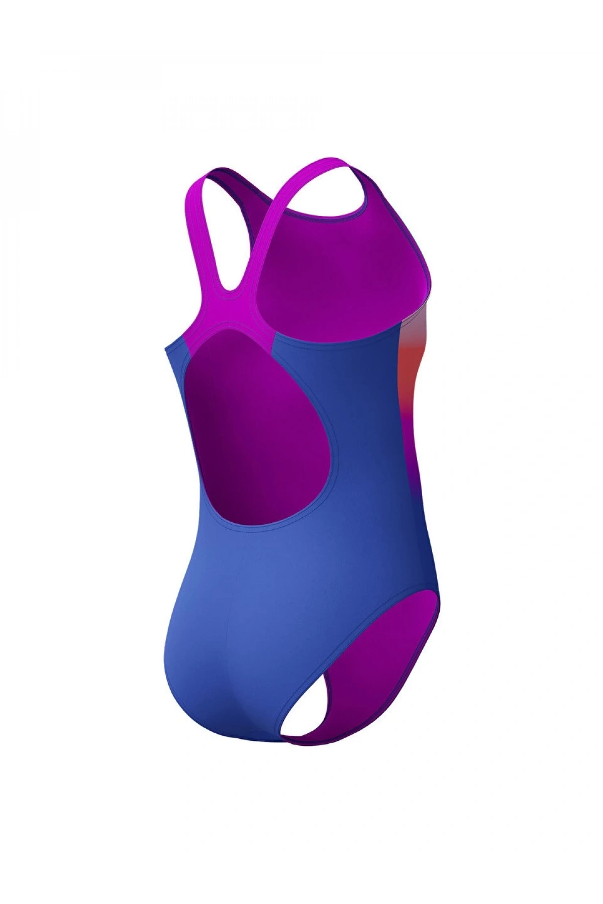 Speedo Digital Baskı Kız Çocuk Yüzücü Mayosu Pembe-Mavi