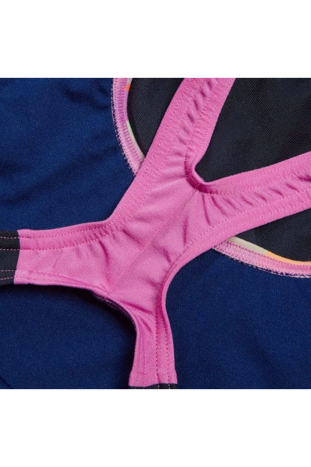 Speedo Digital Baskı Splashback Kız Çocuk Yüzücü Mayosu Lacivert-Pembe