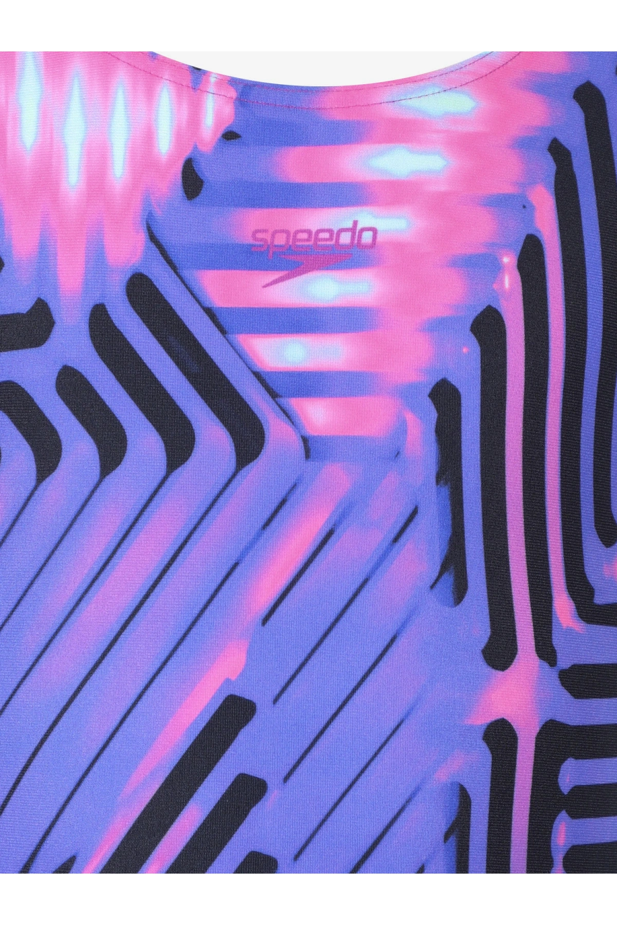 Speedo Digital Baskı Kız Çocuk Yüzücü Mayosu Pembe-Mor