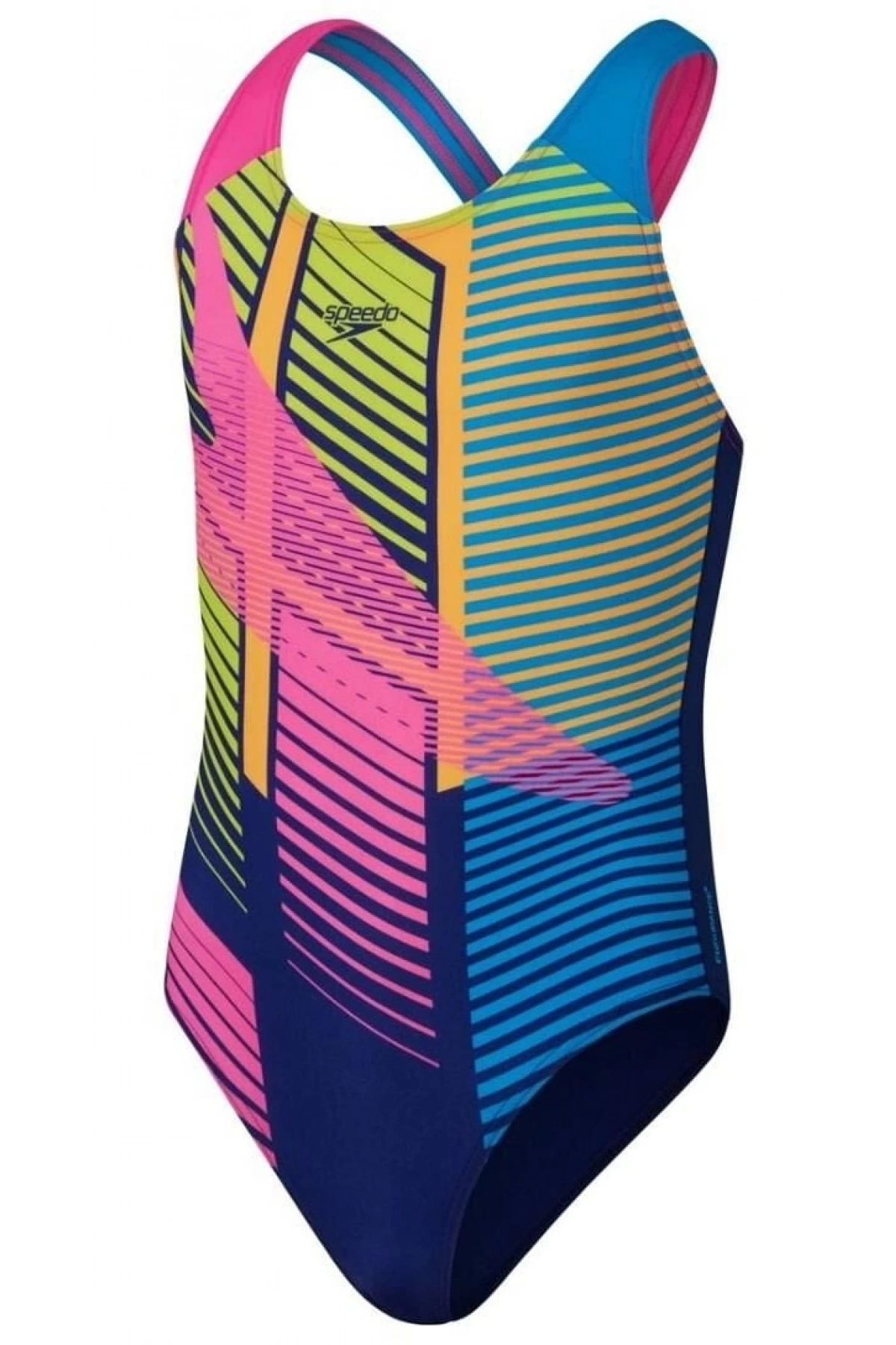 Speedo Digital Baskı Splashback Kız Çocuk Yüzücü Mayosu Gökkuşağı