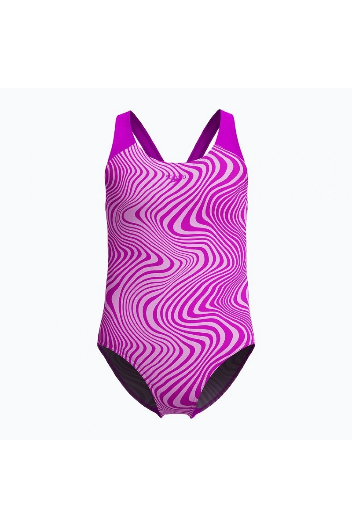 Speedo Dijital Allover Sıçrama Önleyici Diva Kız Çocuk Mayosu Mor