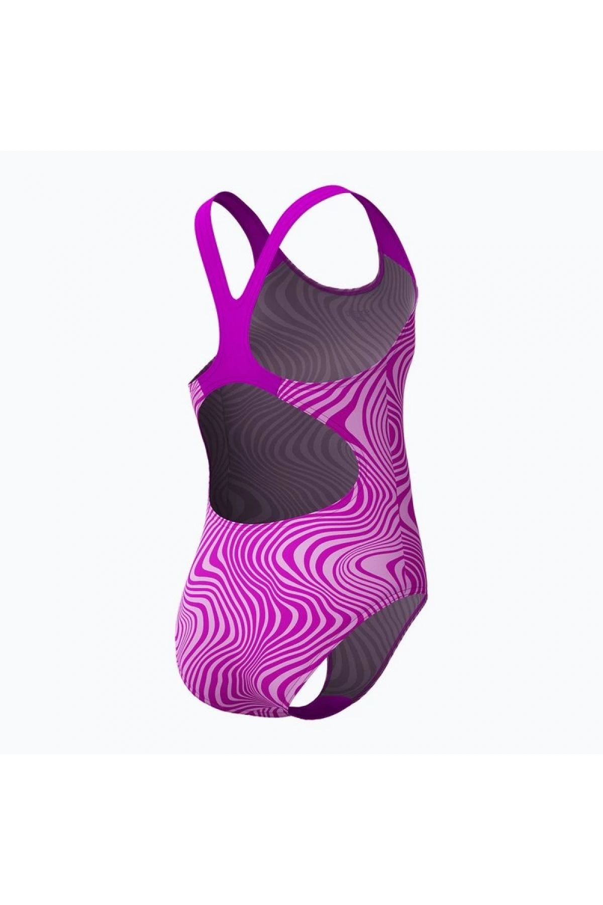 Speedo Dijital Allover Sıçrama Önleyici Diva Kız Çocuk Mayosu Mor