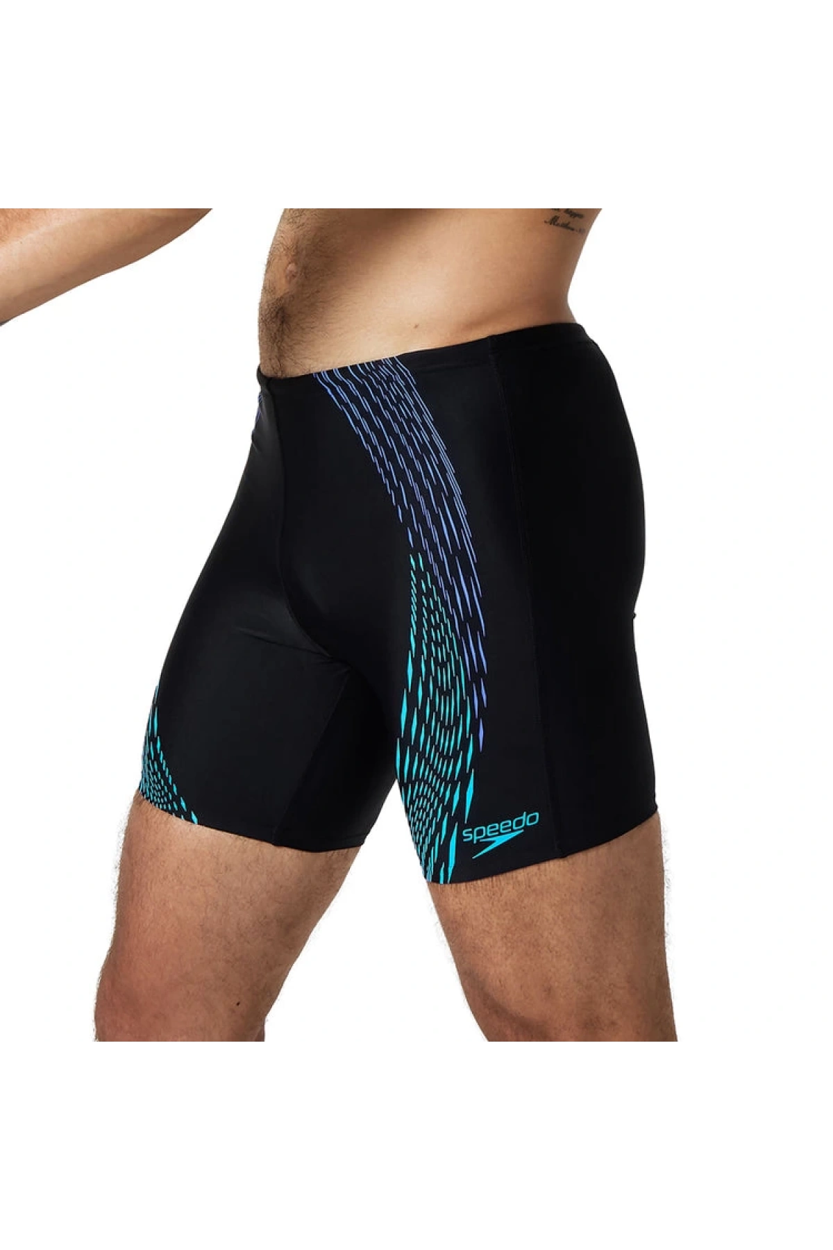 Speedo Duo Logo Print Mid Jam-mer Erkek Mayosu Siyah-Mavi