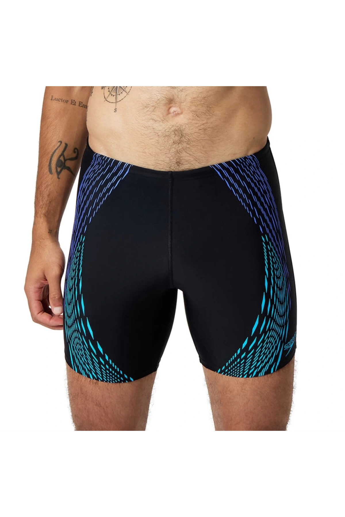 Speedo Duo Logo Print Mid Jam-mer Erkek Mayosu Siyah-Mavi