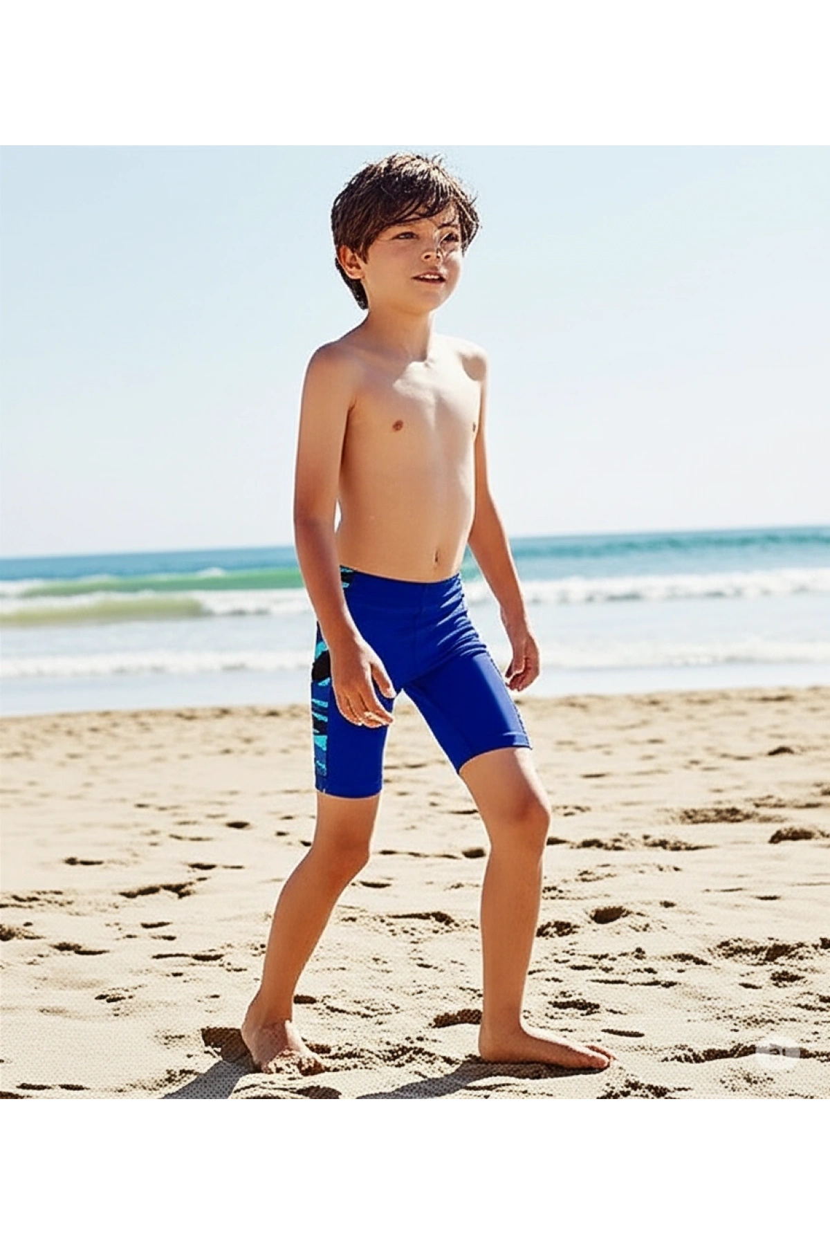 Speedo Hyperboom Panel Jam-mer Erkek Çocuk Yüzücü Mayosu Mavi