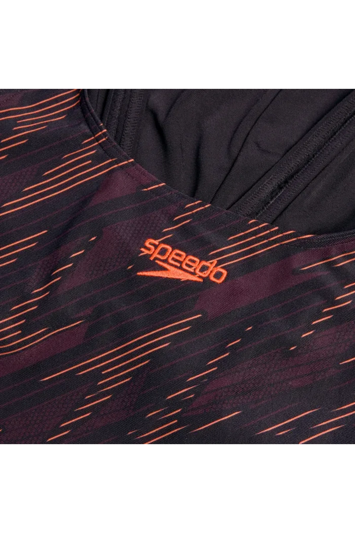 Speedo Hyper Boom Yerleştirmeli Kaslı Sırt Kadın Mayosu Siyah-Bordo