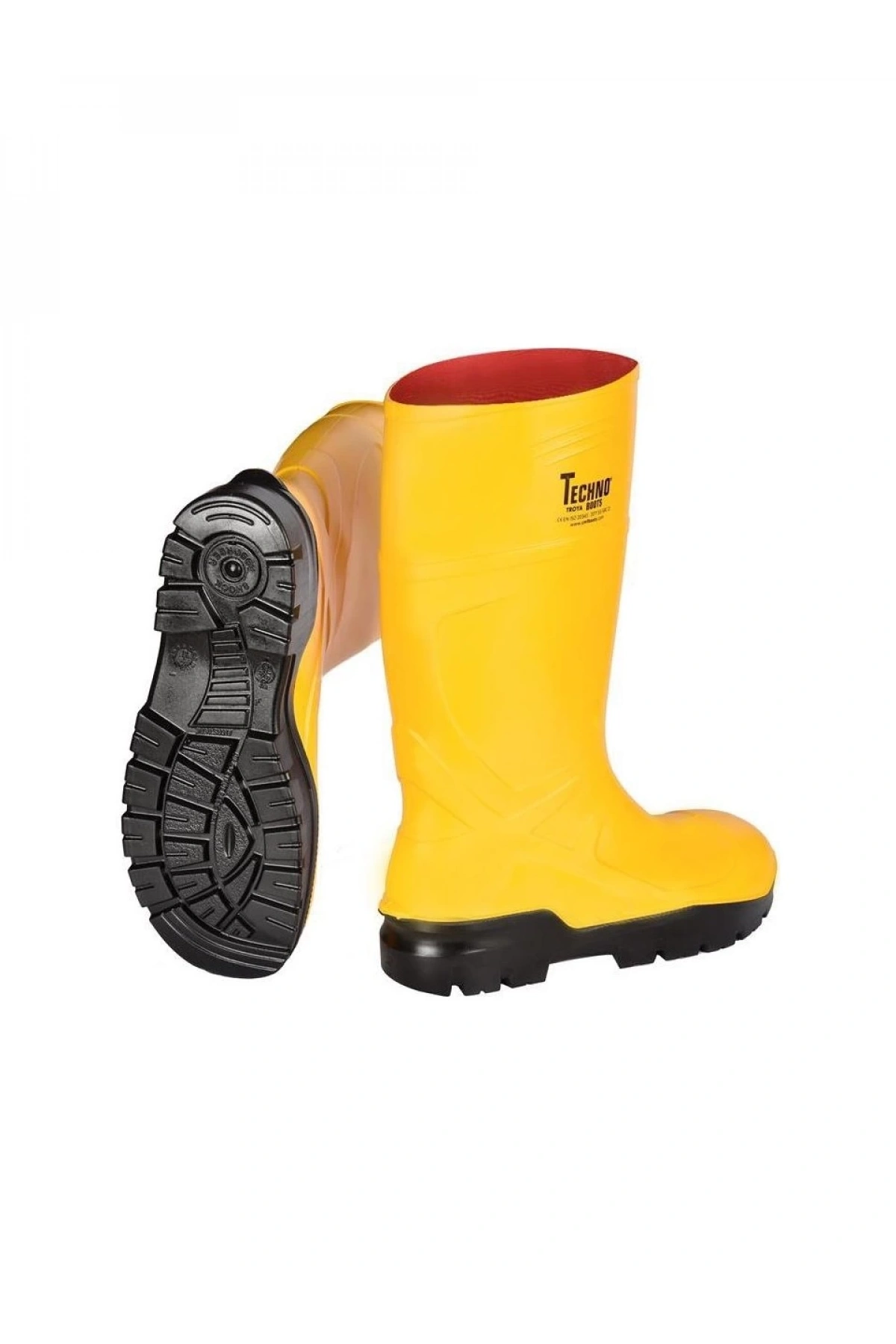 Techno Boots Poliüretan Soğuğa Dayanıklı Kısa Çelik Burunlu Sarı Çizme