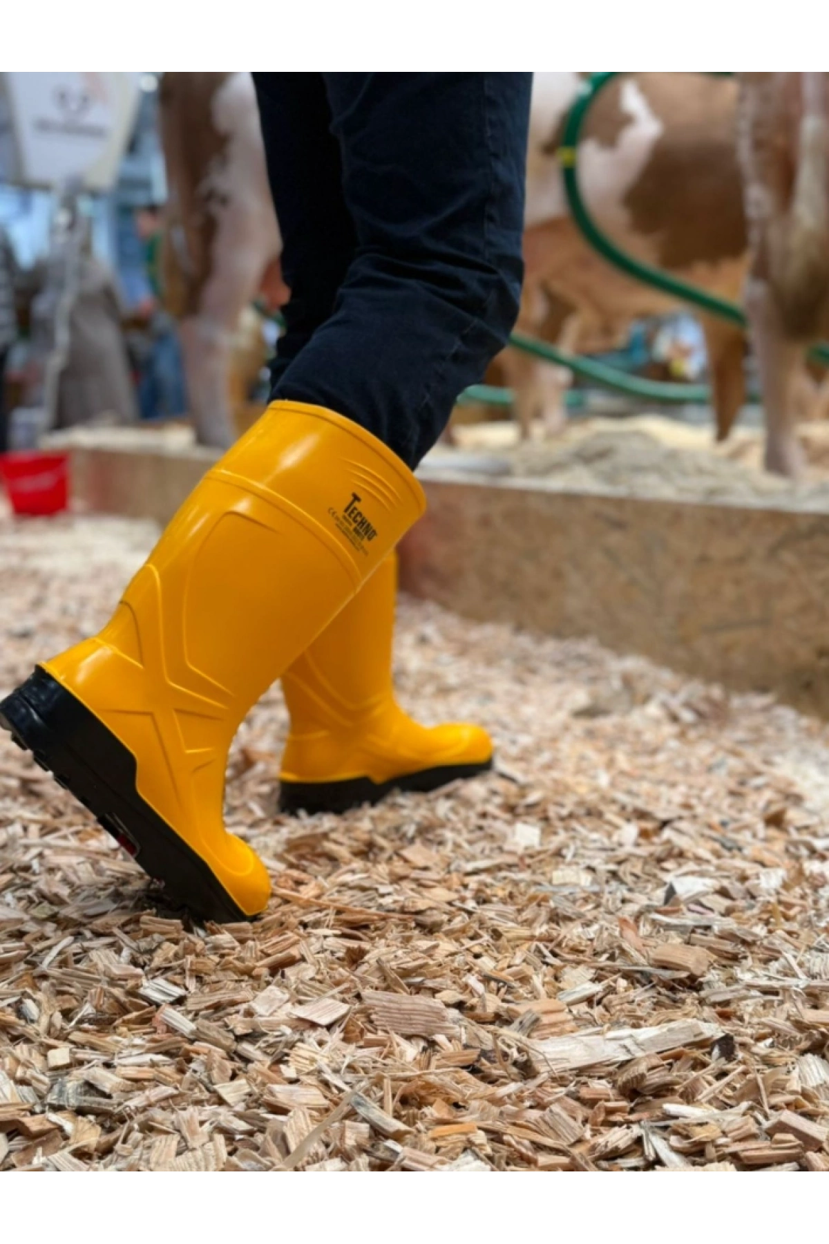 Techno Boots Poliüretan Soğuğa Dayanıklı Kısa Çelik Burunlu Sarı Çizme