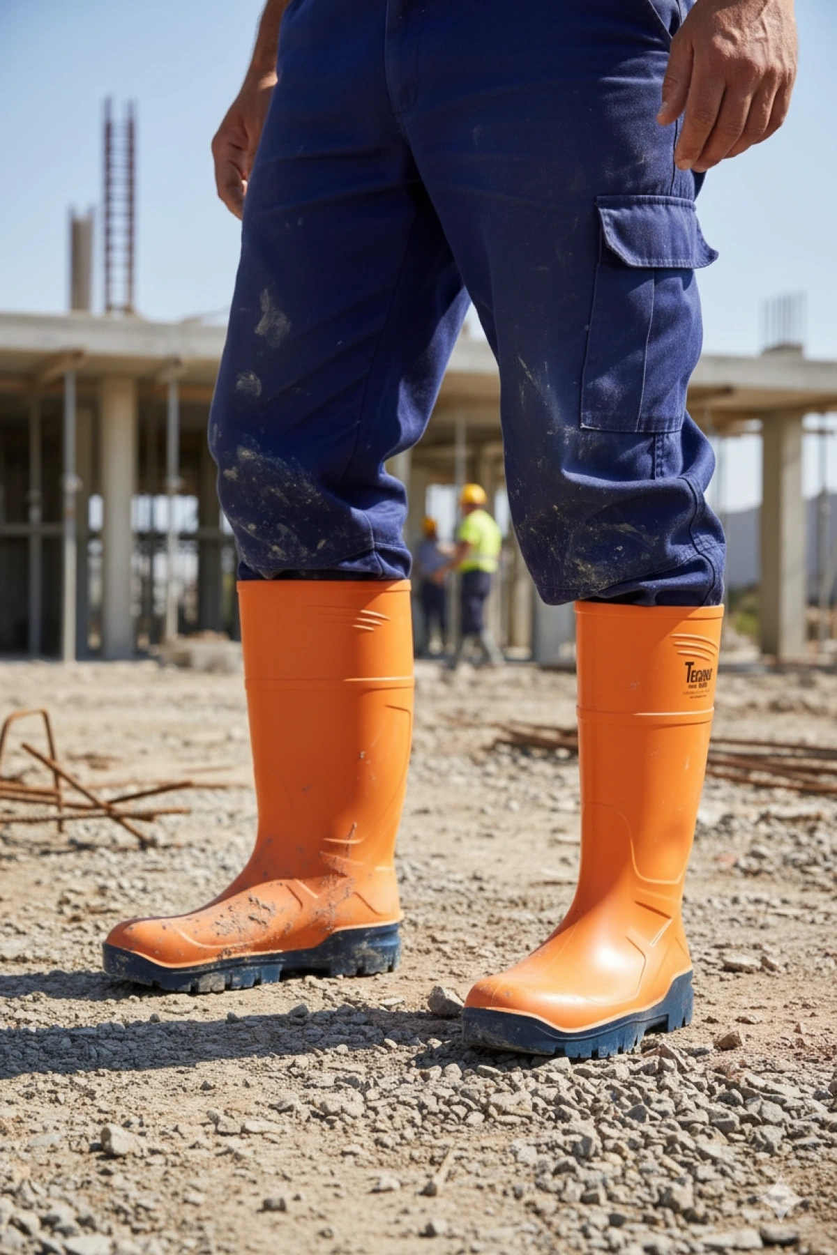 Techno Boots Poliüretan Soğuğa Dayanıklı Kısa Çelik Burunlu Turuncu Çizme