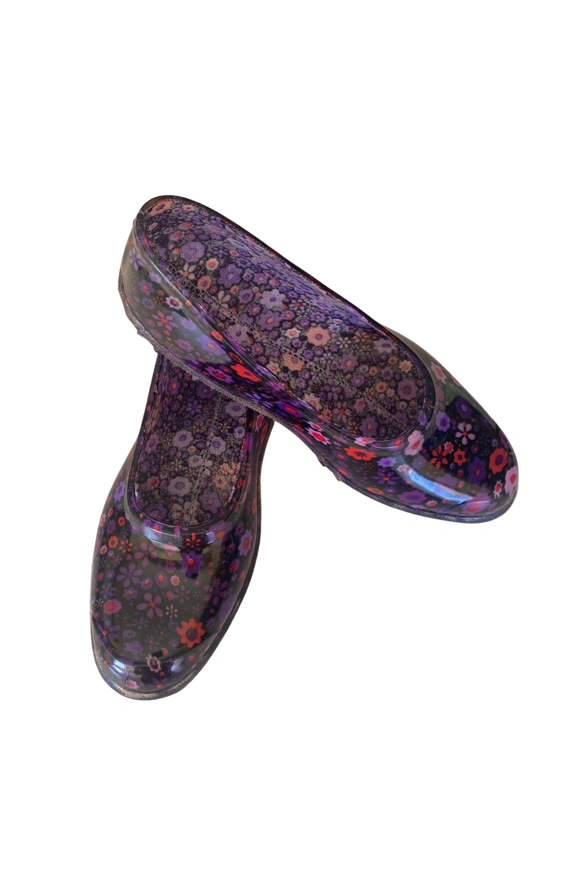 Zenne Çiçekli Bahçe ve Tarım Kadın Ayakkabısı 36-40 Mürdüm