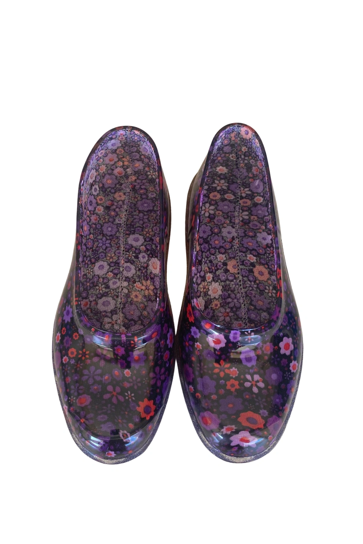 Zenne Çiçekli Bahçe ve Tarım Kadın Ayakkabısı 36-40 Mürdüm