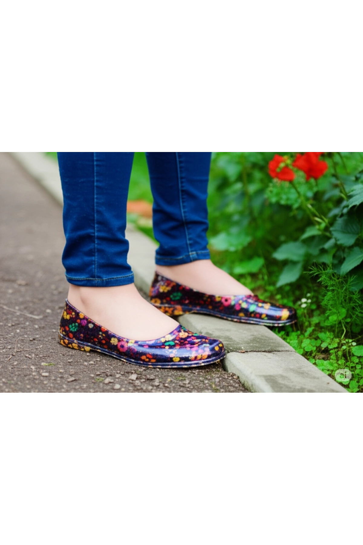 Zenne Çiçekli Bahçe ve Tarım Kadın Ayakkabısı 36-40 Sarı