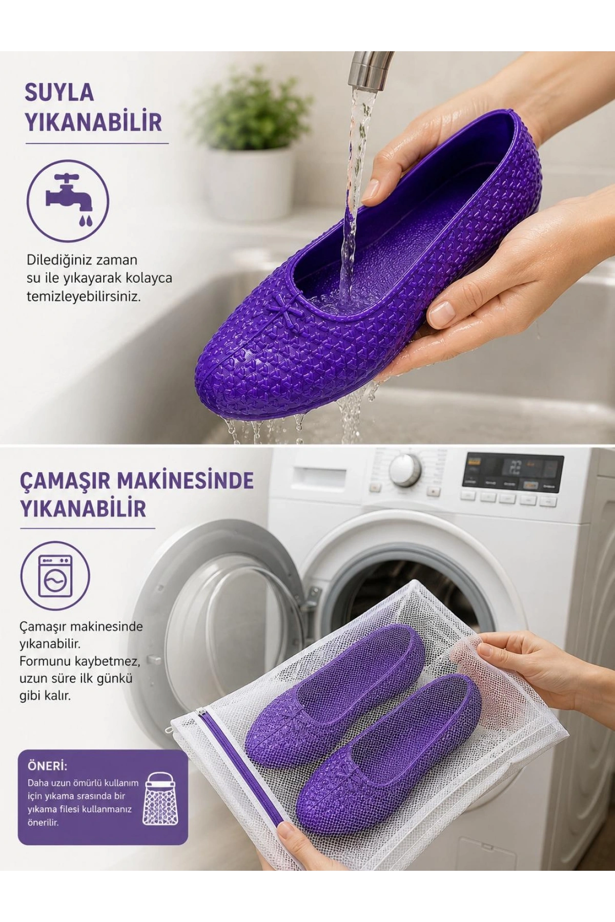 Zenne Kaymaz Tabanlı Makosen Bahçe ve Tarım Ayakkabısı 36-42 Mor