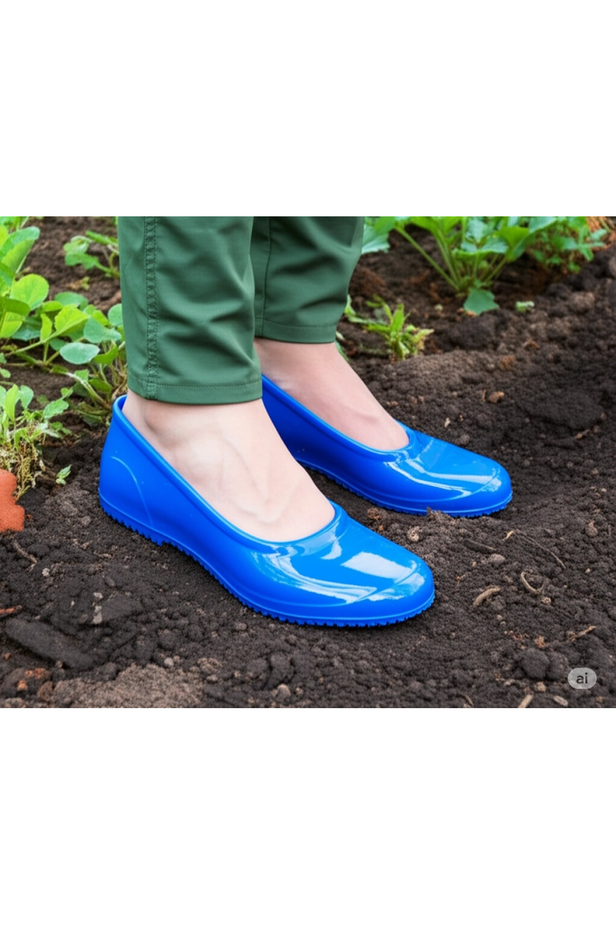 Zenne Renkli Çıplak Bahçe Tarım Kadın Ayakkabısı 35-41 Mavi