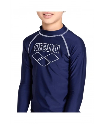 Arena Rash Vest L/s Graphic Erkek Çocuk Yüzücü Tişörtü Lacivert