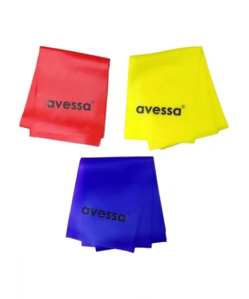 Avessa CE-500 Latex Kutulu Pilates Lastiği Sarı-Kırmızı-Mor 3lü
