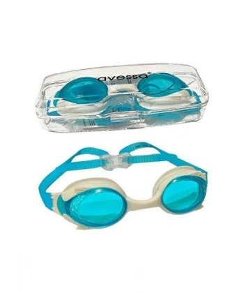 Avessa GS28 Kutulu Mavi Beyaz Unisex Çocuk Yüzücü Gözlüğü