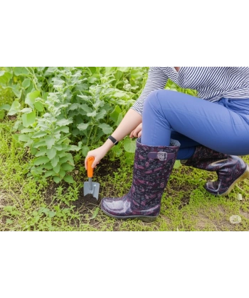 Bahçe ve Yağmur Çiçekli Kadın Çizmesi 36-40 Mürdüm