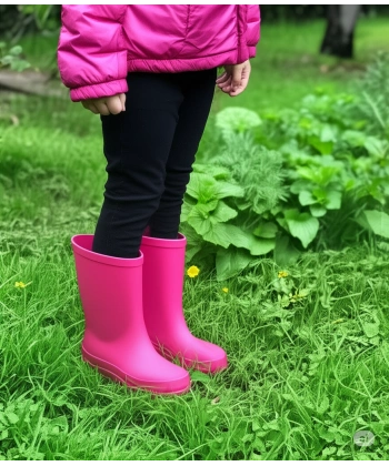 Bahçe ve Yağmur Renkli Çocuk Çizmesi 26-35 Pembe