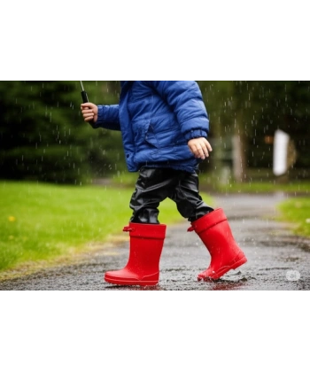 Konçlu Erkek Çocuk Yağmur Çizmesi 26-35 Kırmızı