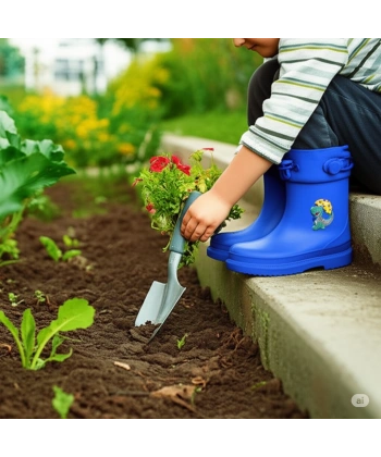 Konçlu Erkek Çocuk Yağmur Çizmesi 26-35 Mavi