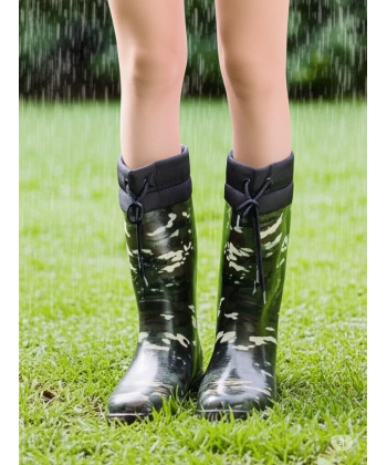 Konçlu Kadın Yağmur Çizmesi 36-40 Kamuflaj