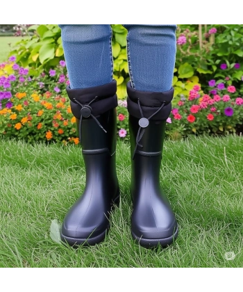 Konçlu Kadın Yağmur Çizmesi 36-40 Siyah