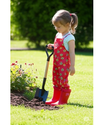 Konçlu Kız Çocuk Yağmur Çizmesi 26-35 Kırmızı