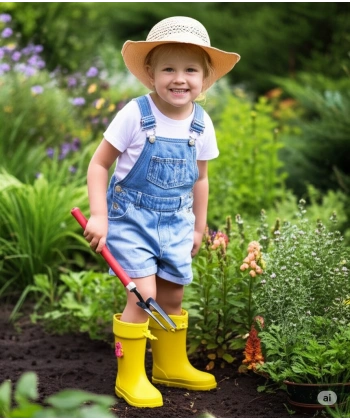 Konçlu Kız Çocuk Yağmur Çizmesi 26-35 Sarı