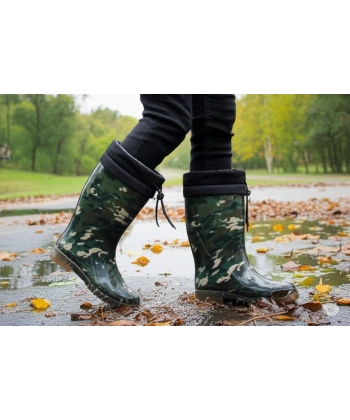 Konçlu Peluşlu Kadın Yağmur Çizmesi 36-40 Kamuflaj