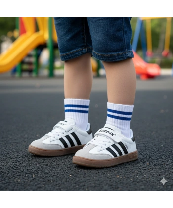 Sammix Erkek Çocuk Spor Ayakkabısı 28-35 Beyaz-Siyah