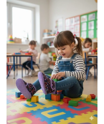 Soylu Yumuşak Pamuklu Kız Çocuk Pandufu Mor