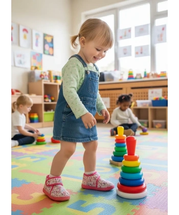 Soylu Yumuşak Pamuklu Kız Çocuk Pandufu Pembe Unicornlu