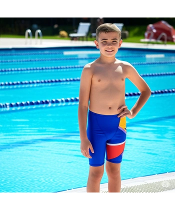 Speedo Placement V Cut Digital Jam-mer Erkek Çocuk Yüzücü Mayosu Mavi