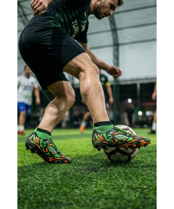 Dugana Çoraplı Halı Saha Ayakkabı 40-44 Siyah-Fosfor Yeşil