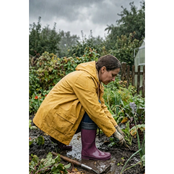 Konçlu Peluşlu Kadın Yağmur Çizmesi 36-40 Mürdüm