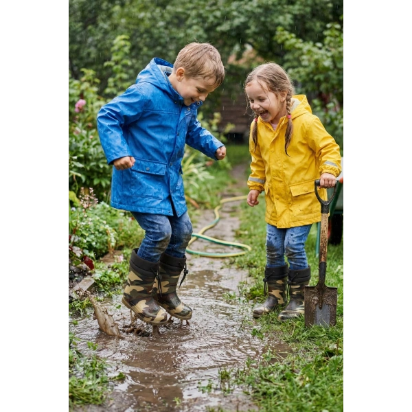 Konçlu Peluşlu Unisex Çocuk Yağmur Çizmesi 26-35 Şeffaf Kamuflaj